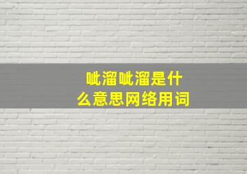 呲溜呲溜是什么意思网络用词