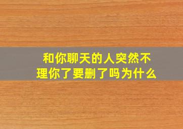 和你聊天的人突然不理你了要删了吗为什么