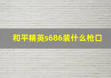 和平精英s686装什么枪口