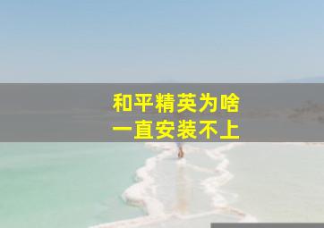 和平精英为啥一直安装不上