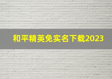 和平精英免实名下载2023