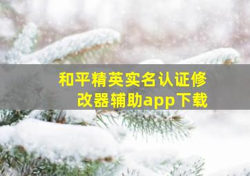 和平精英实名认证修改器辅助app下载