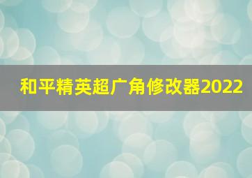 和平精英超广角修改器2022