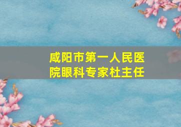 咸阳市第一人民医院眼科专家杜主任