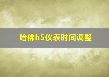 哈佛h5仪表时间调整