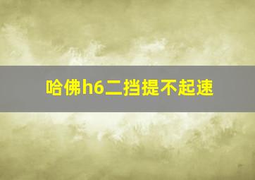 哈佛h6二挡提不起速