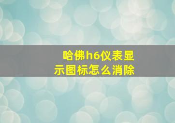 哈佛h6仪表显示图标怎么消除