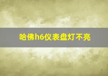 哈佛h6仪表盘灯不亮