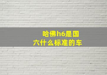 哈佛h6是国六什么标准的车