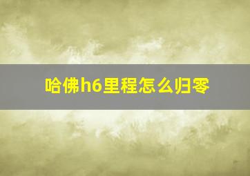 哈佛h6里程怎么归零