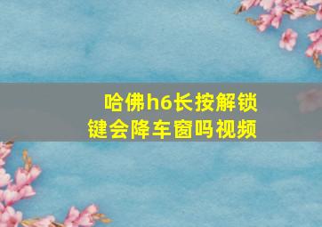 哈佛h6长按解锁键会降车窗吗视频