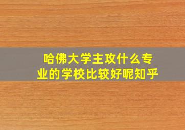 哈佛大学主攻什么专业的学校比较好呢知乎