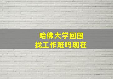 哈佛大学回国找工作难吗现在