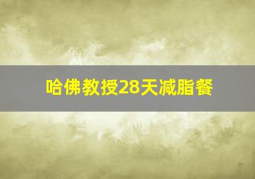 哈佛教授28天减脂餐