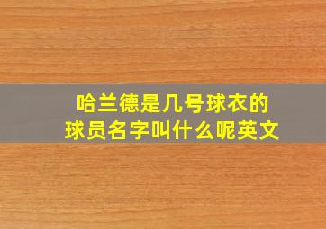 哈兰德是几号球衣的球员名字叫什么呢英文