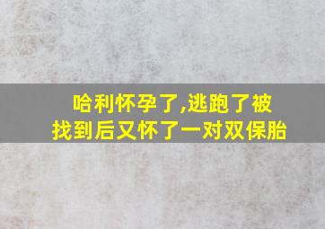 哈利怀孕了,逃跑了被找到后又怀了一对双保胎