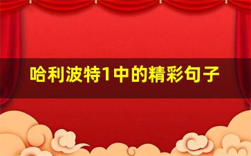 哈利波特1中的精彩句子