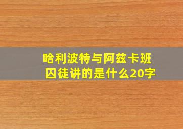 哈利波特与阿兹卡班囚徒讲的是什么20字