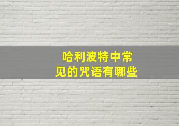 哈利波特中常见的咒语有哪些