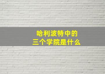 哈利波特中的三个学院是什么