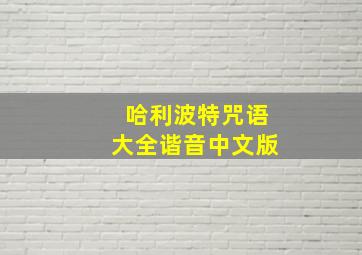 哈利波特咒语大全谐音中文版