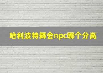 哈利波特舞会npc哪个分高