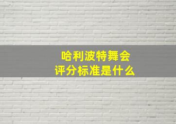 哈利波特舞会评分标准是什么