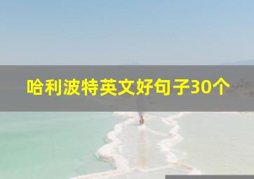 哈利波特英文好句子30个