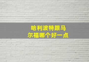 哈利波特跟马尔福哪个好一点