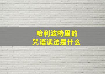 哈利波特里的咒语读法是什么