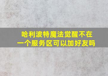 哈利波特魔法觉醒不在一个服务区可以加好友吗