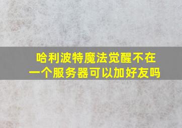 哈利波特魔法觉醒不在一个服务器可以加好友吗