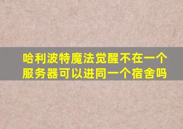 哈利波特魔法觉醒不在一个服务器可以进同一个宿舍吗