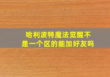 哈利波特魔法觉醒不是一个区的能加好友吗