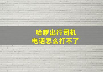 哈啰出行司机电话怎么打不了