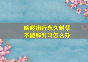 哈啰出行永久封禁不能解封吗怎么办