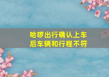 哈啰出行确认上车后车辆和行程不符