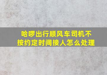 哈啰出行顺风车司机不按约定时间接人怎么处理