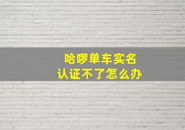 哈啰单车实名认证不了怎么办