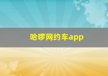 哈啰网约车app