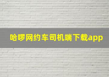 哈啰网约车司机端下载app