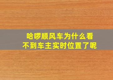 哈啰顺风车为什么看不到车主实时位置了呢