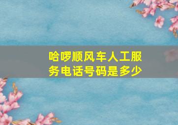 哈啰顺风车人工服务电话号码是多少