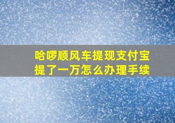 哈啰顺风车提现支付宝提了一万怎么办理手续