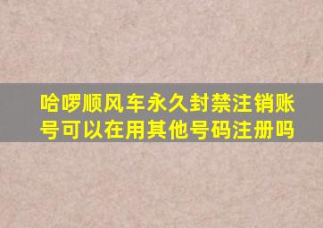 哈啰顺风车永久封禁注销账号可以在用其他号码注册吗