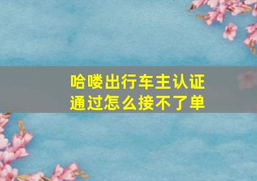 哈喽出行车主认证通过怎么接不了单