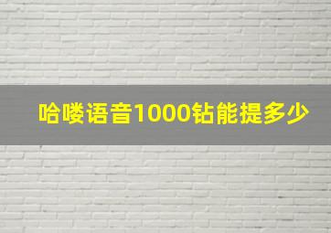 哈喽语音1000钻能提多少