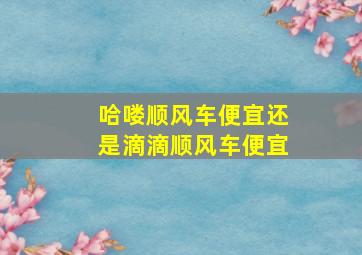 哈喽顺风车便宜还是滴滴顺风车便宜