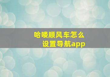 哈喽顺风车怎么设置导航app