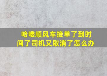 哈喽顺风车接单了到时间了司机又取消了怎么办